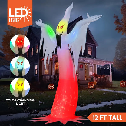 Joiedomi 12.5ft Tall Halloween Inflatable Ghost with Built-in Colorful LEDs