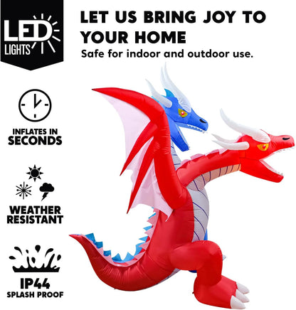 6ft Inflatable Double Headed Dragon