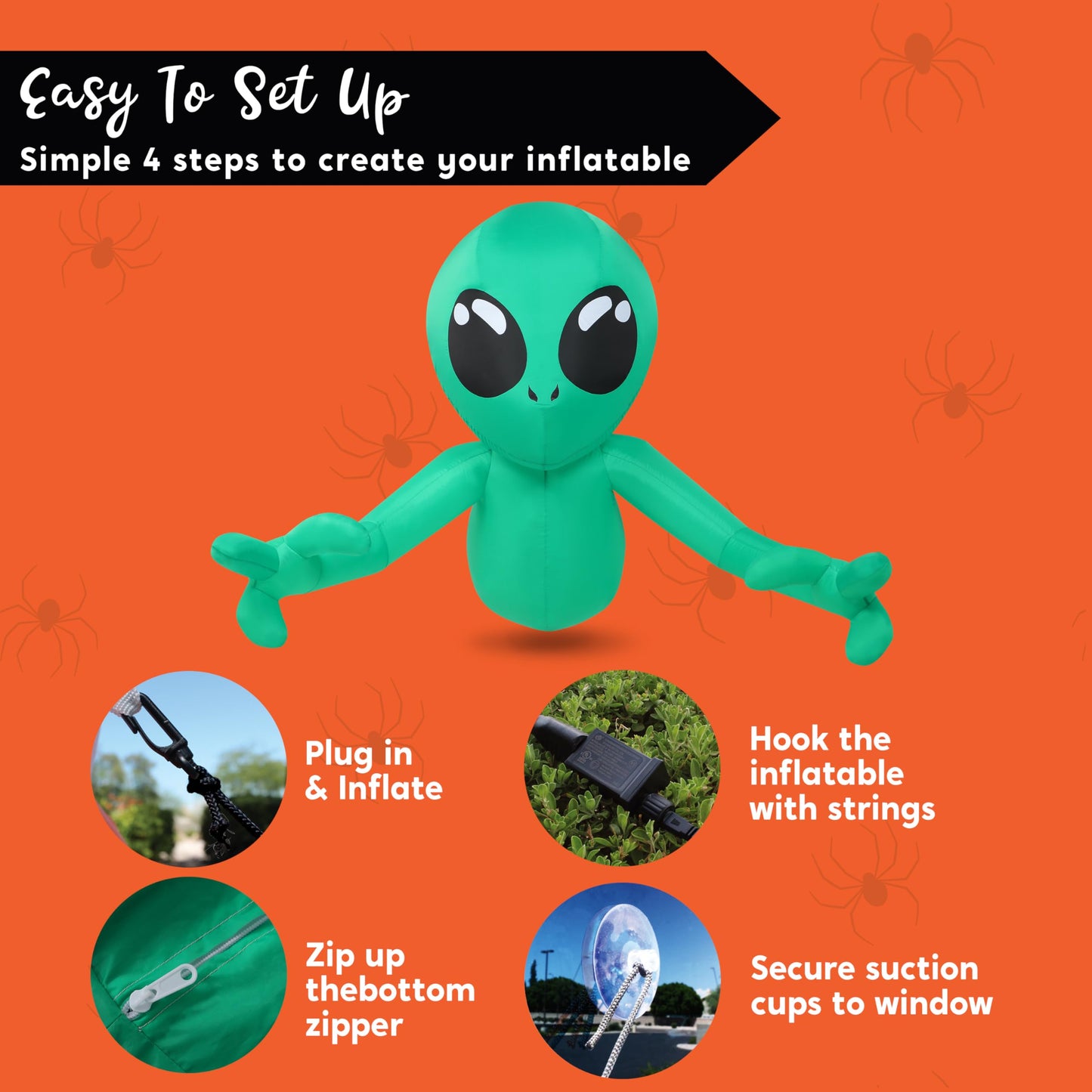4.5FT Halloween Inflatable Alien Outdoor Decorations