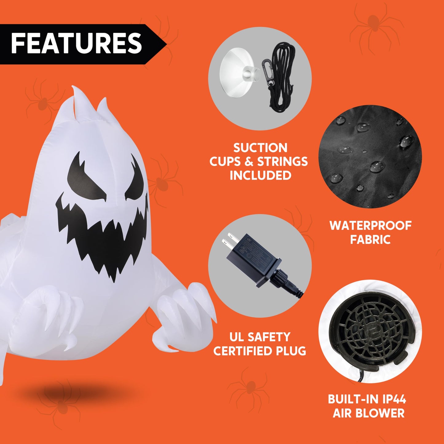 4.5 FT Halloween Inflatable Scary Ghost Outdoor Decoration