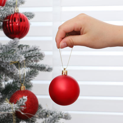 24 Pcs Red Christmas Balls Ornaments Set