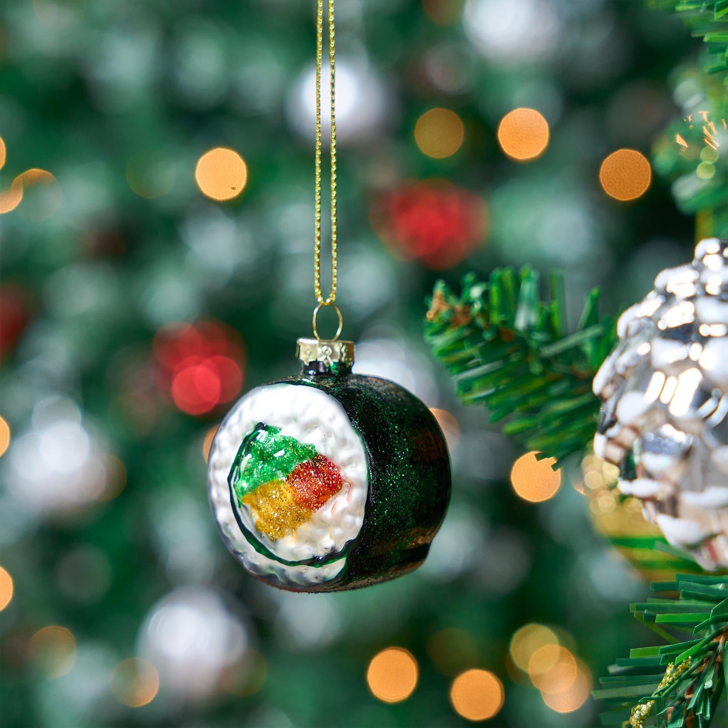 Christmas Sushi Glass Ornament