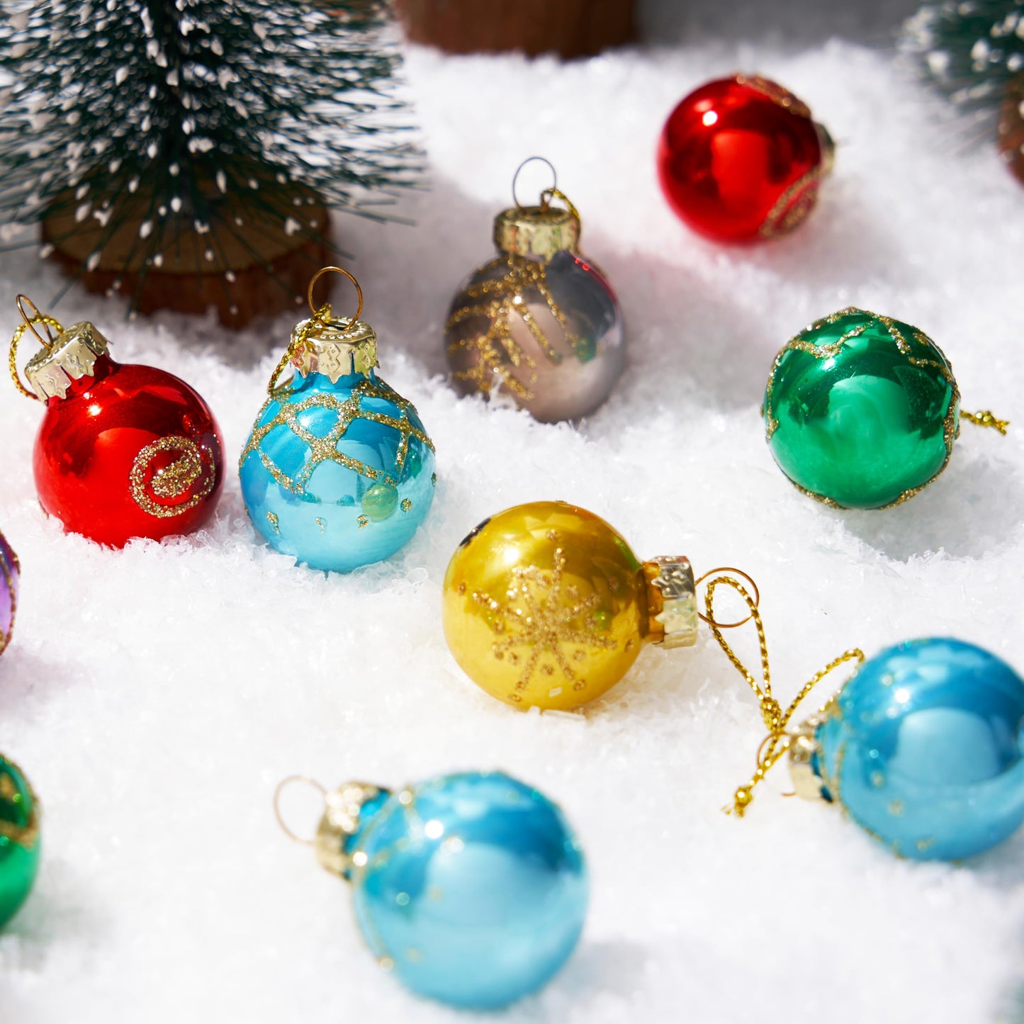 36 Pcs Christmas Colorful Mini Ball Ornament Set