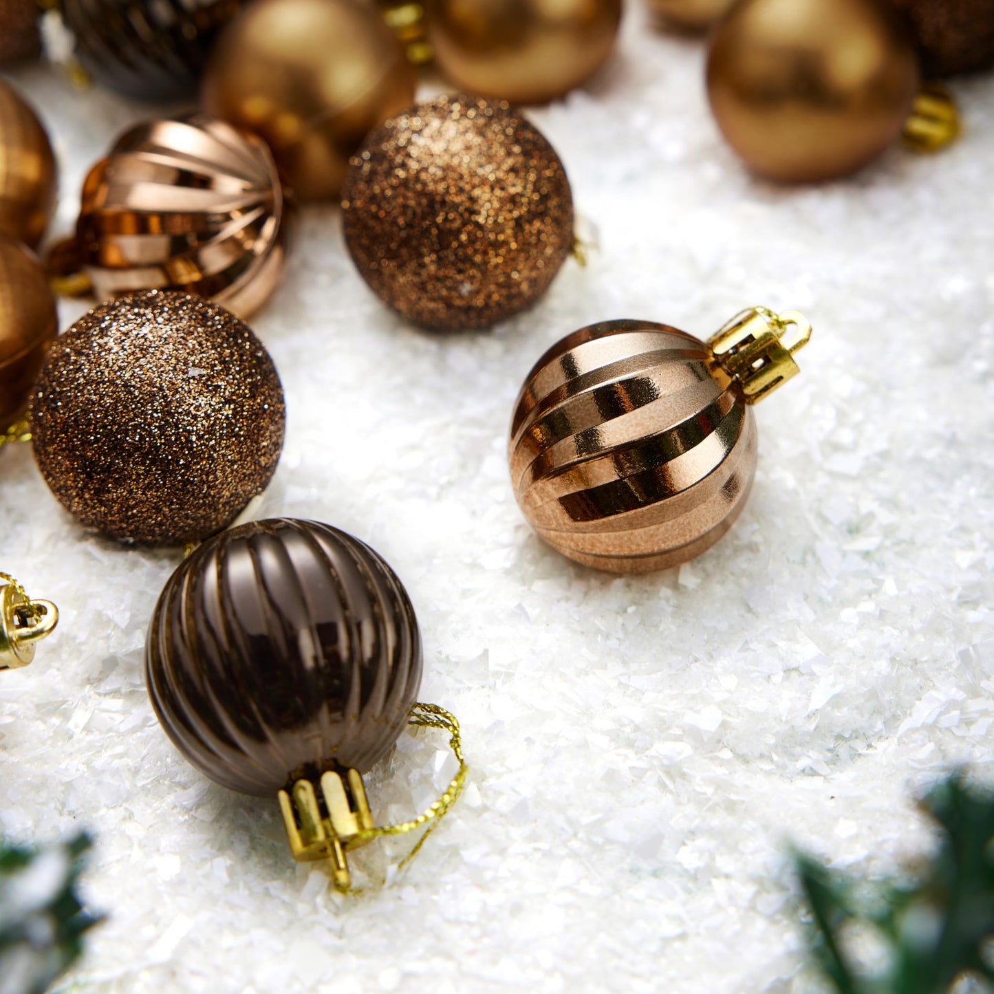 24 Pcs 1.6" Brown Christmas Balls Ornaments Set