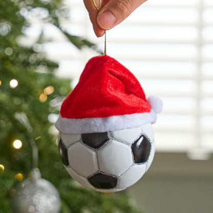 Christmas Soccer Glass Small Ornament