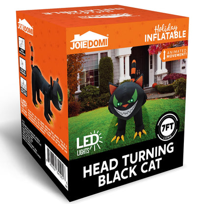 7ft Black Cat Halloween Inflatables Outdoor Decoration