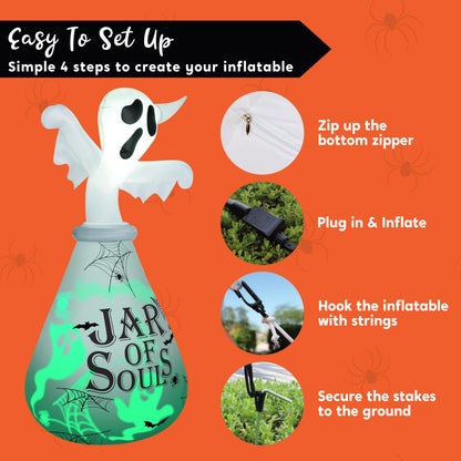 6FTGhost Inflatable Halloween Decor Outdoor