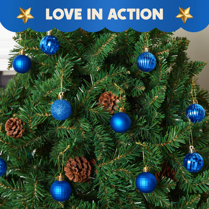 24 Pcs Blue Christmas Balls Ornaments