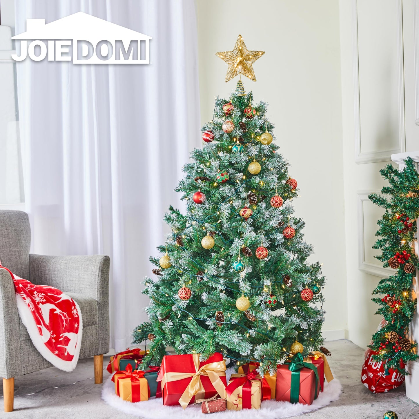 9.5" Golden Christmas Star Tree Topper Radial Design