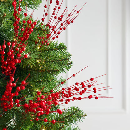 24 Pcs Christmas Tree Berry Stem (Red)