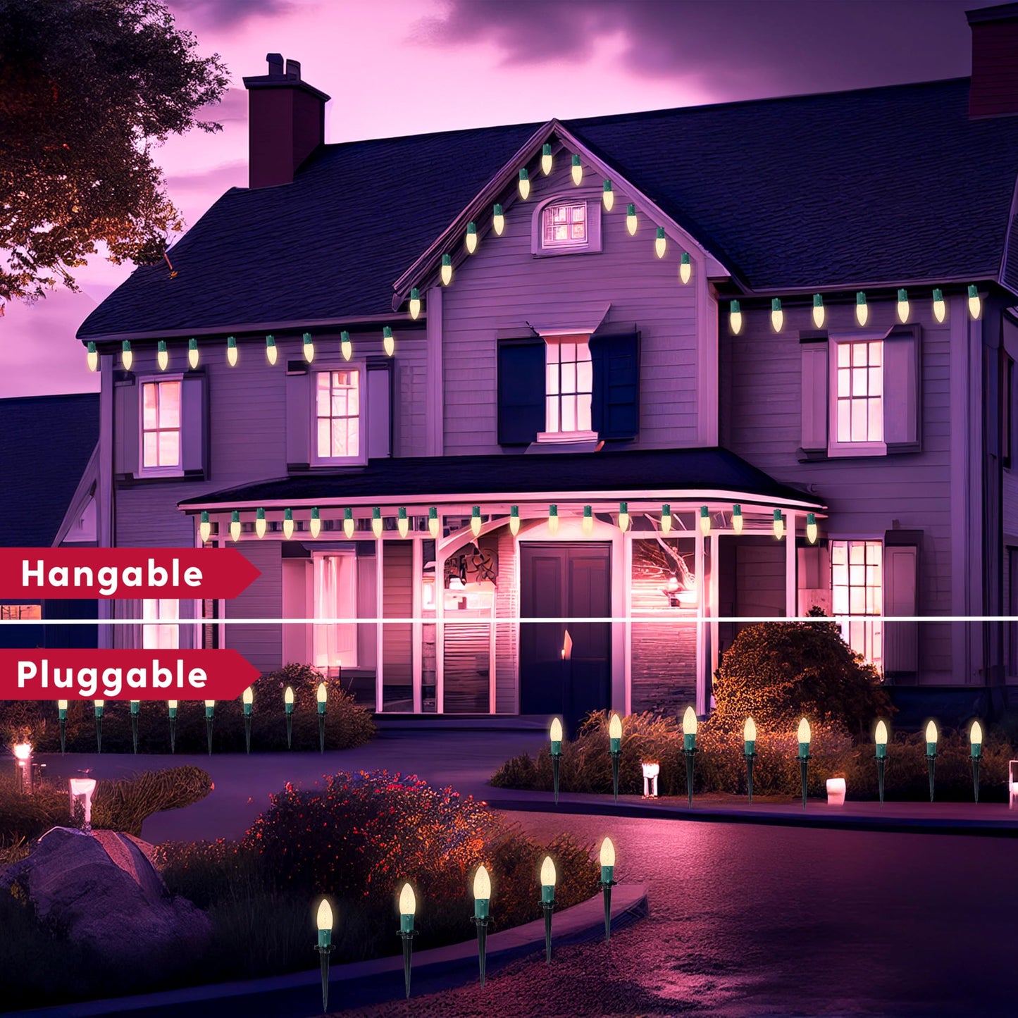 30.75FT C9 Christmas Pathway Marker Lights