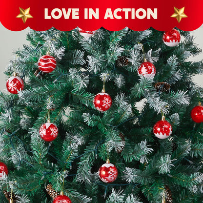 36 Pcs Red & White Christmas Ball Ornaments Set