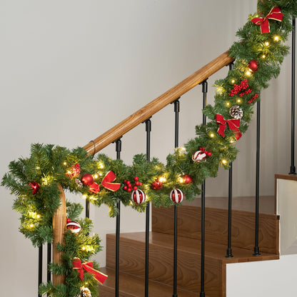 9Ft Christmas Garland Prelit with Lights