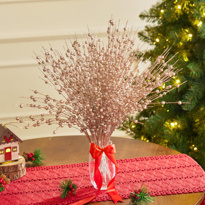 24 Pcs Christmas Tree Berry Stem (Champagne)