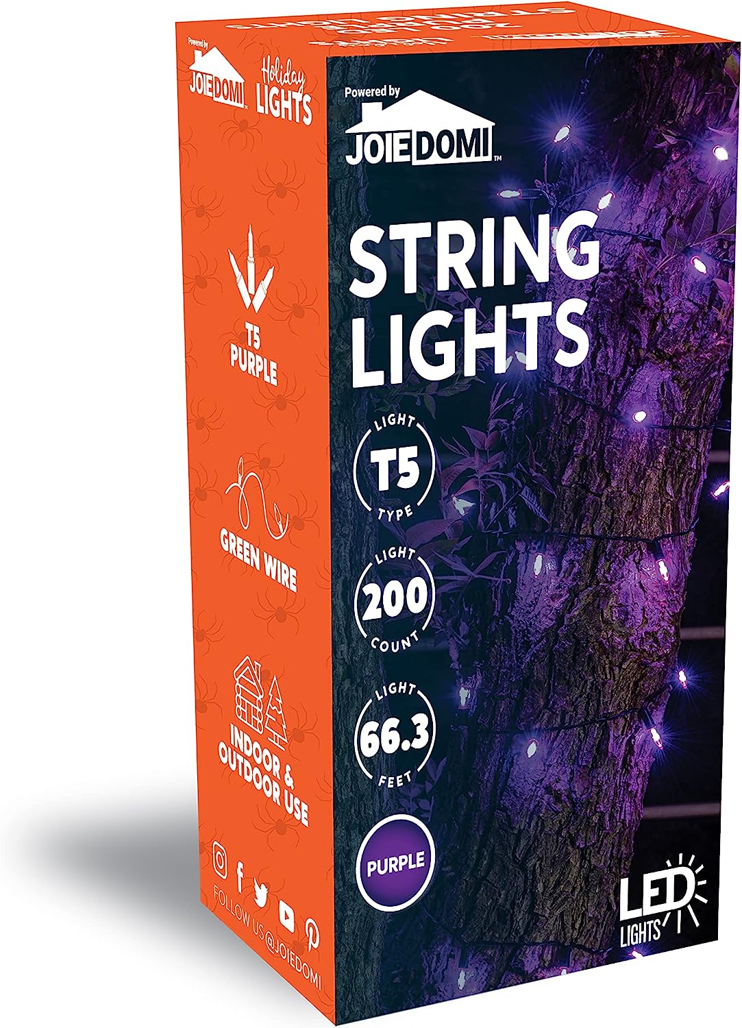 200-Count 67.3ft LED Purple Halloween String Lights with 8 Modes
