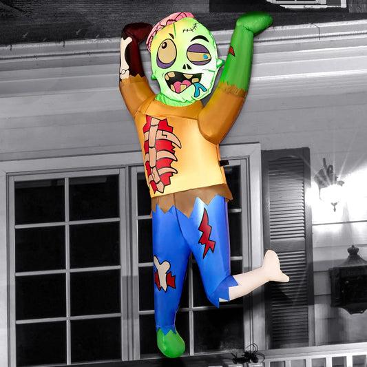 Joiedomi 5ft Halloween Inflatable Climbing Zombie Decor with Built-in LEDs