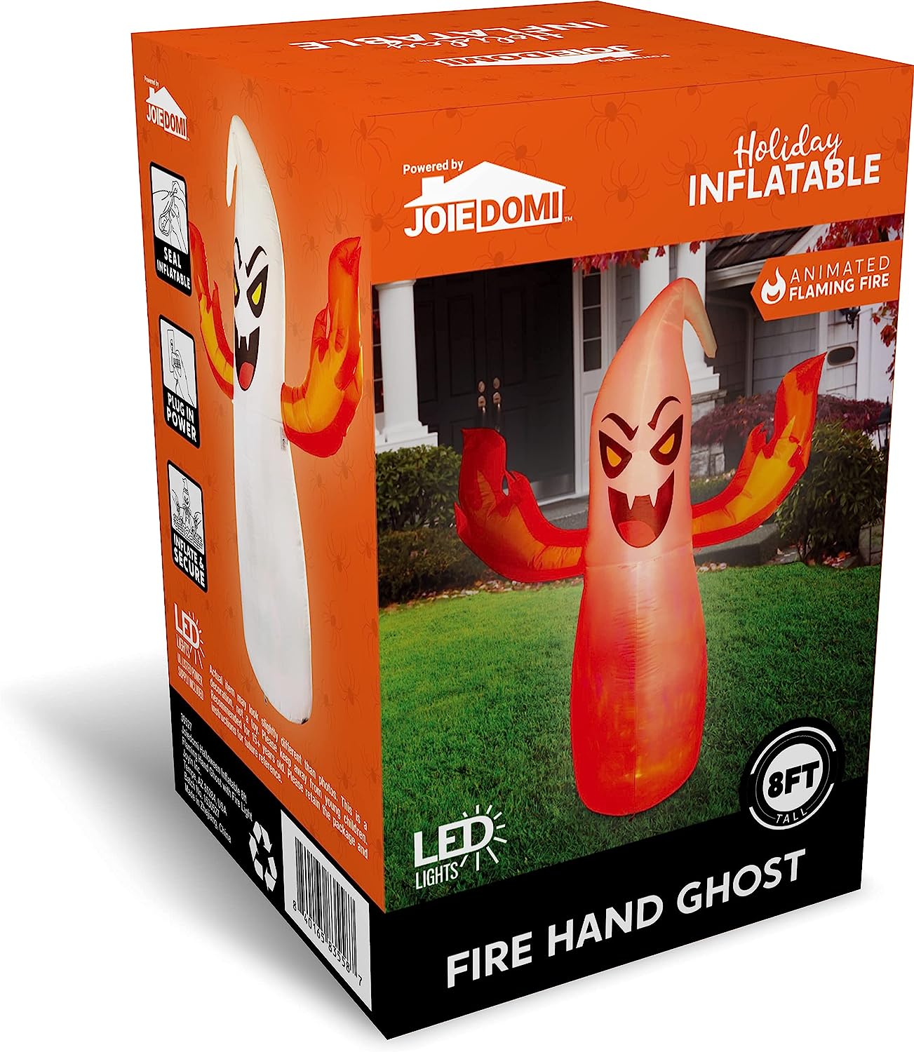 8ft Halloween Flaming Hand Ghost with Fire Light