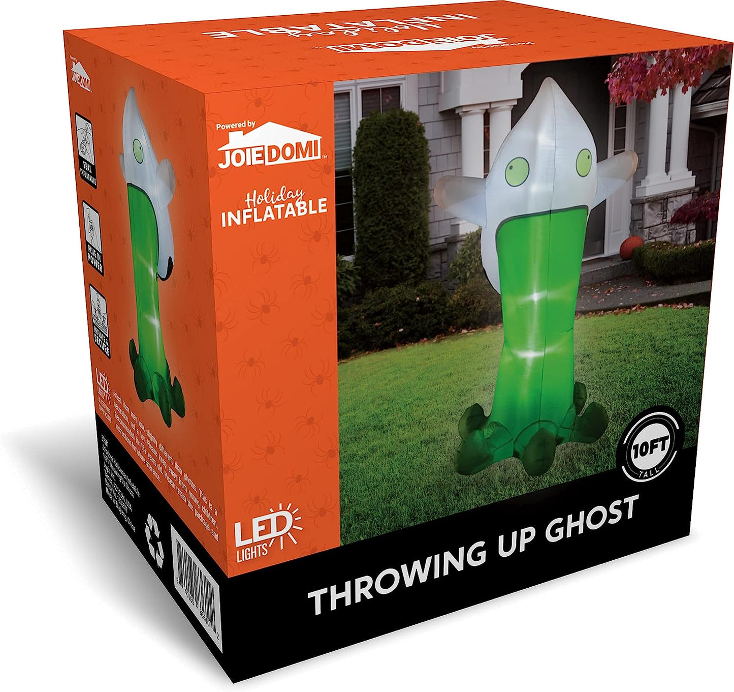 10 FT Tall Halloween Inflatable Throwing Up Ghost