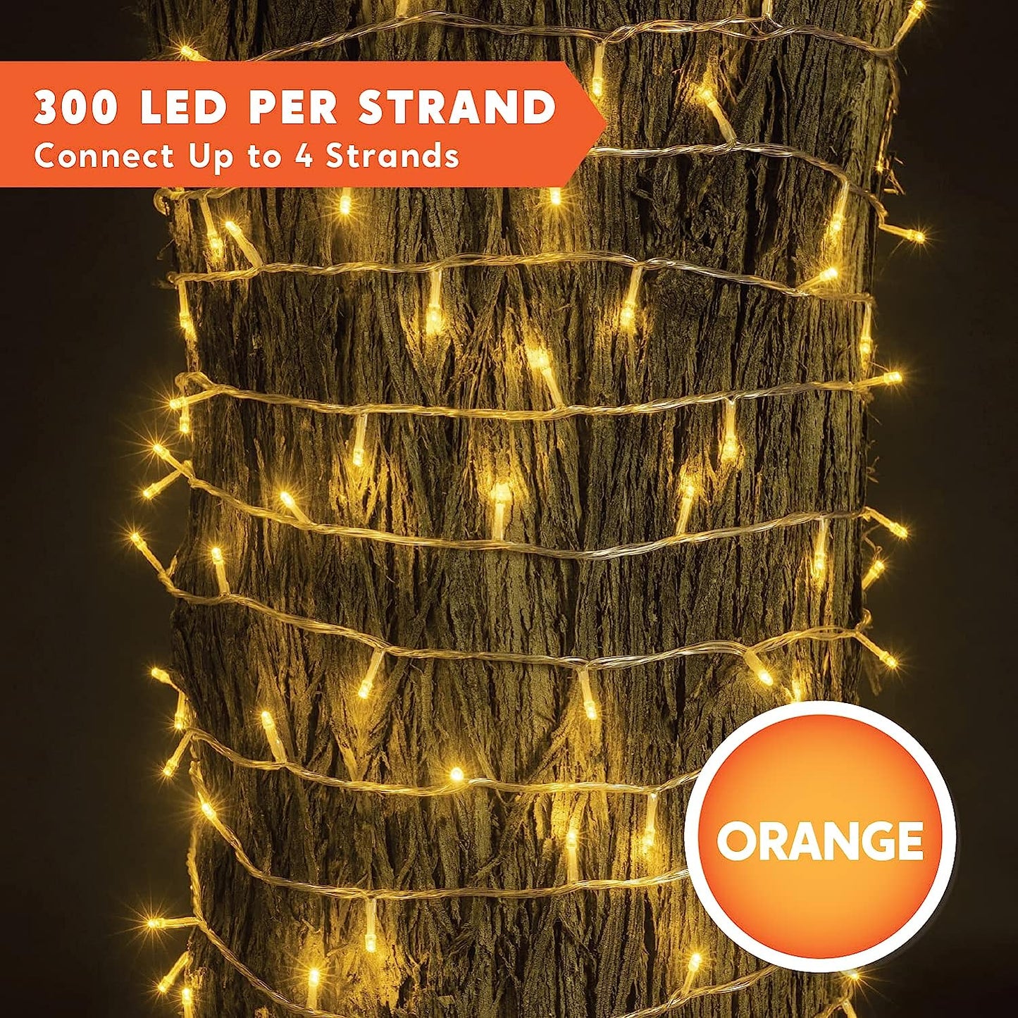 108.6 FT Orange LED String Lights