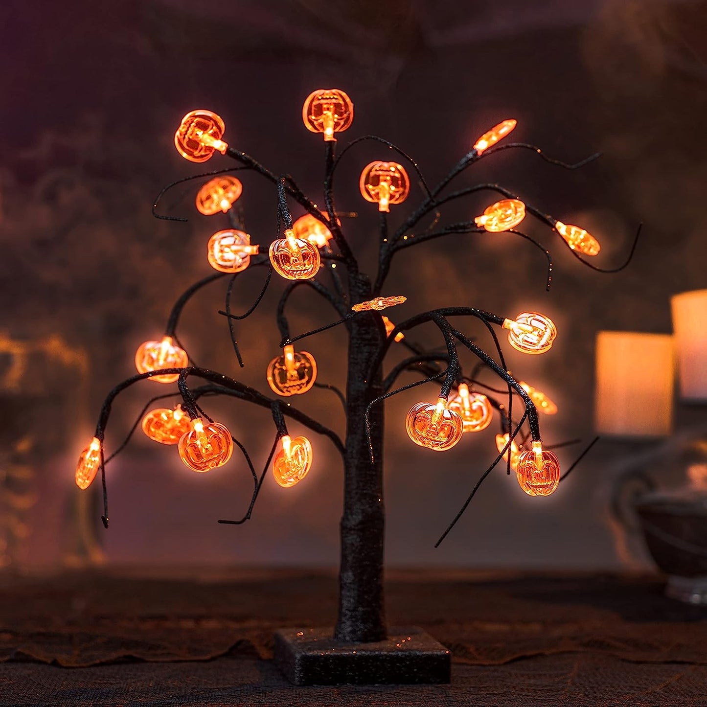 LED Spooky Tree Orange Pumpkin - 1.5ft