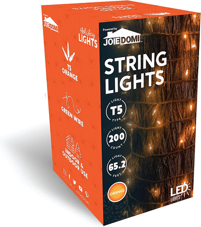 75.7 Ft 200-Count Orange LED 8 Modes Green Wire Light Set
