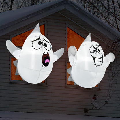 2 Pcs Halloween Inflatables Ghost for Window Decorations