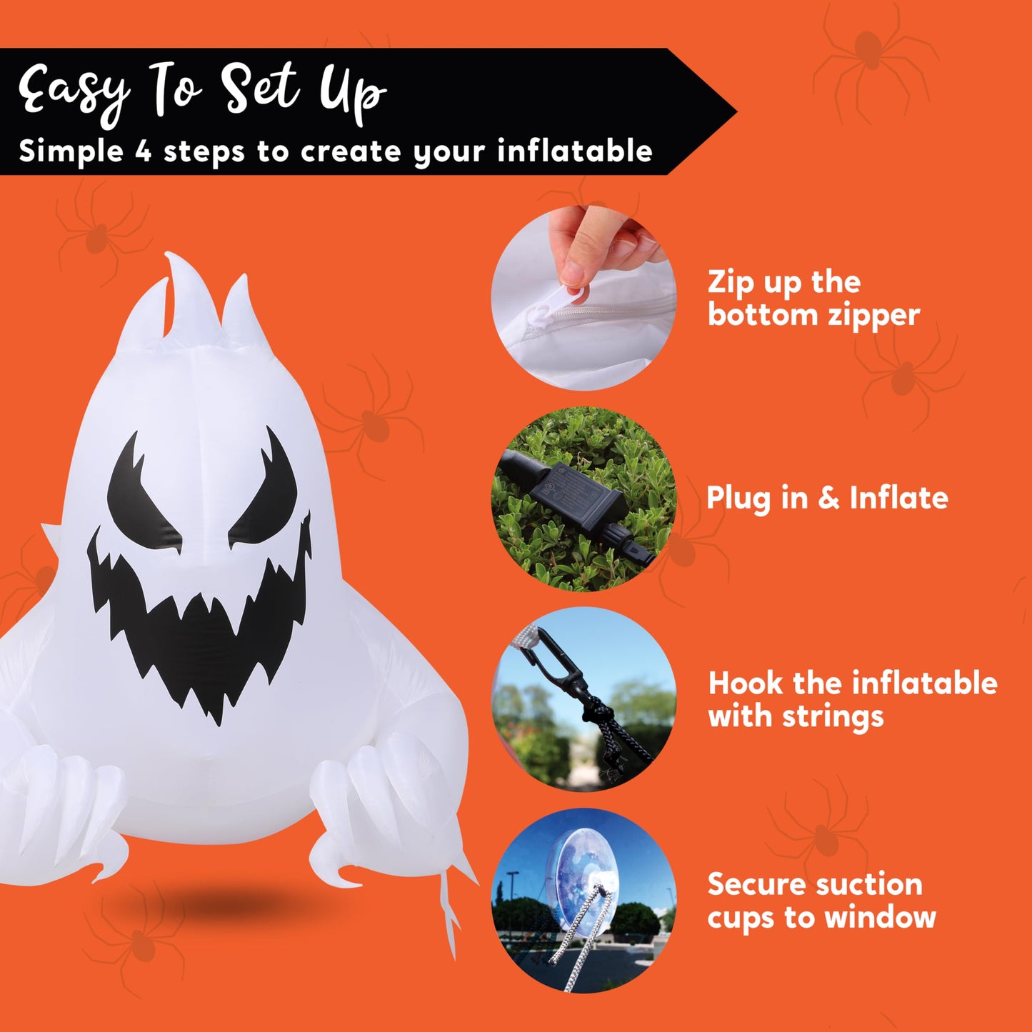 4.5 FT Halloween Inflatable Scary Ghost Outdoor Decoration