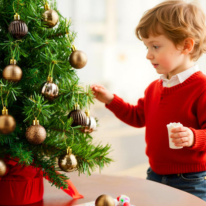 24 Pcs 1.6" Brown Christmas Balls Ornaments Set