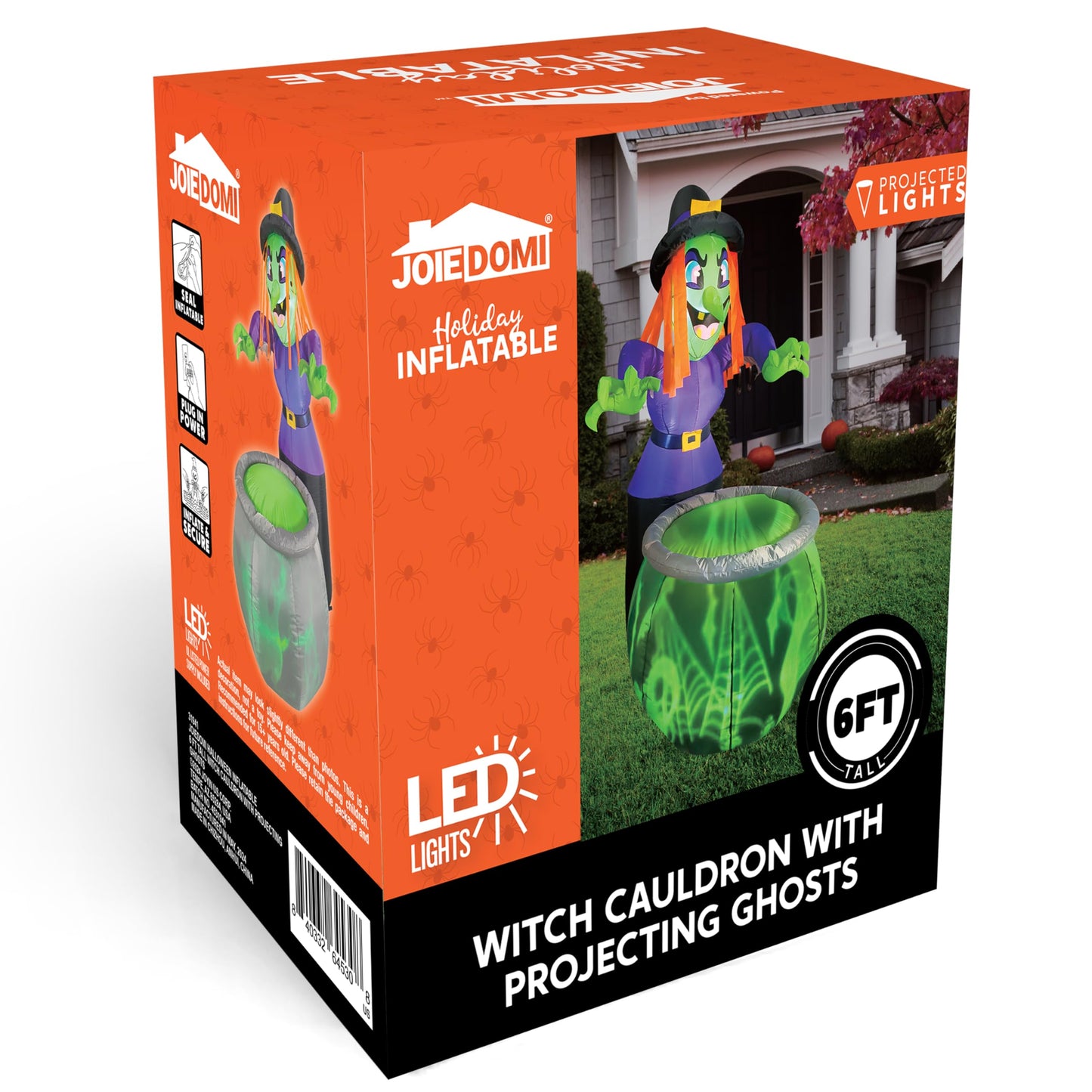 6 Ft Halloween Inflatable Witch and Cauldron Decoration
