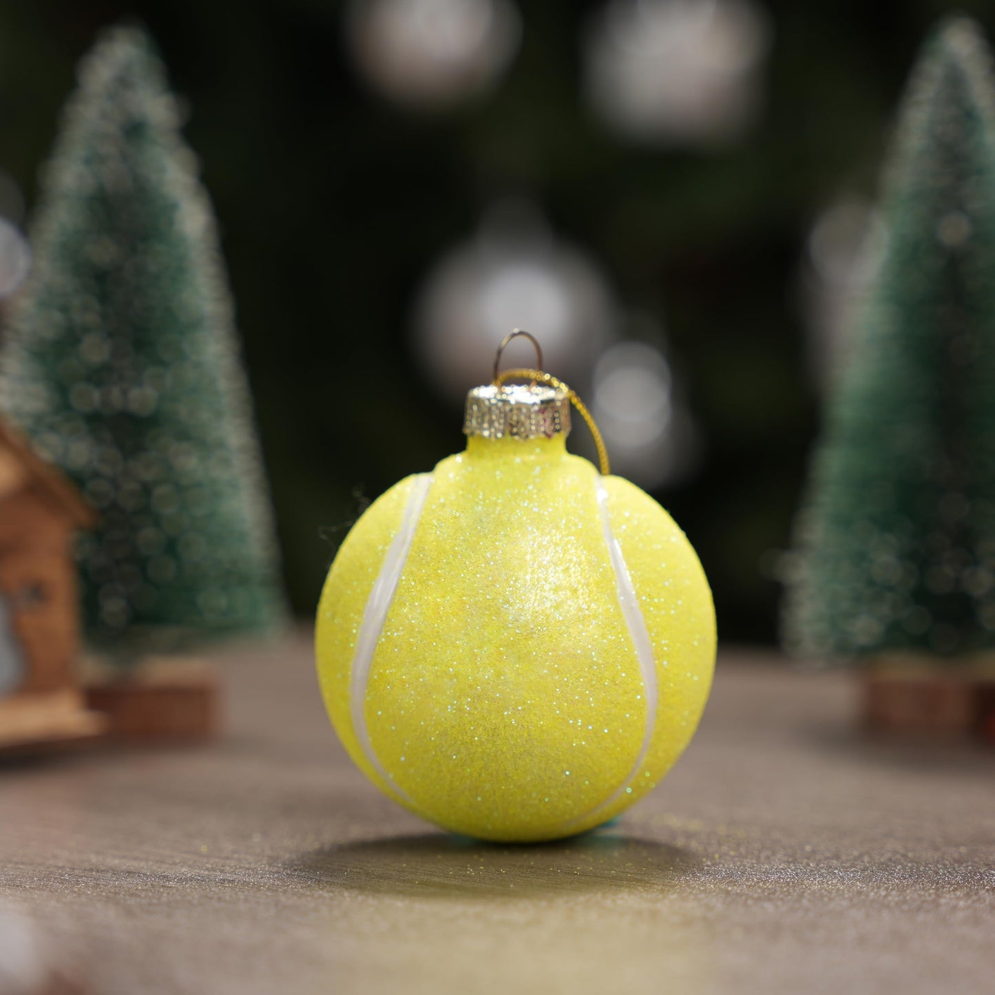 Tennis Balls Sports Blown Glass Small Funny Mini Christmas Ornaments for Christmas Tree