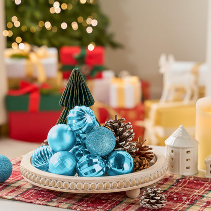 24 Pcs Baby Blue Christmas Tree Ornaments Set