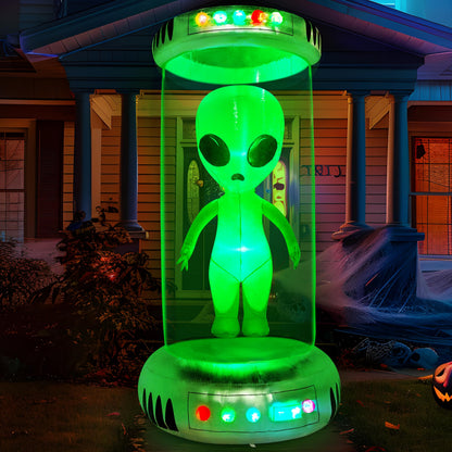7ft Alien Inflatable Halloween Decor Outdoor with Animated LEDs