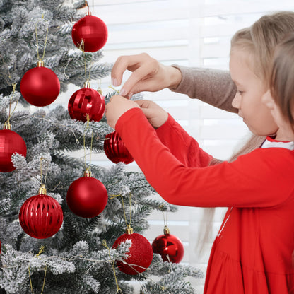 24 Pcs Red Christmas Balls Ornaments Set