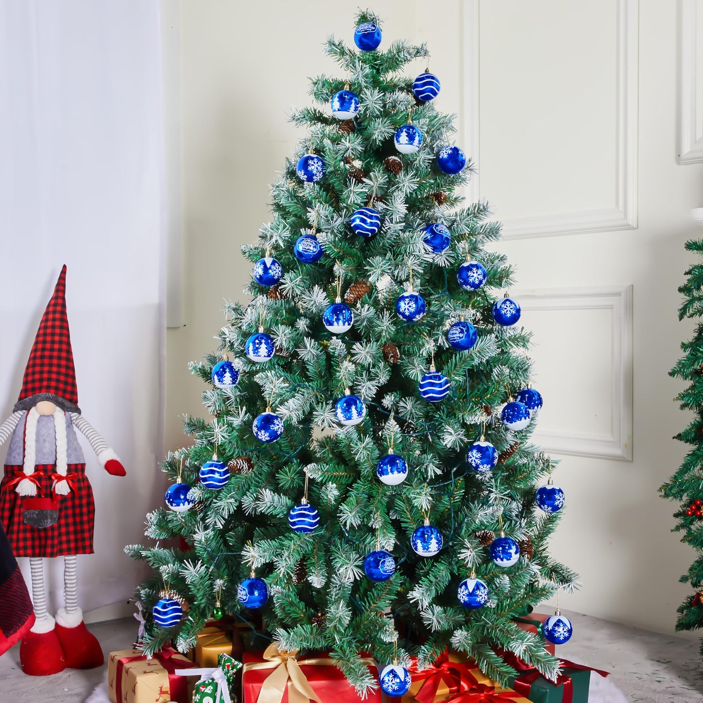 36Pcs Blue & White Christmas Ball Ornaments Set