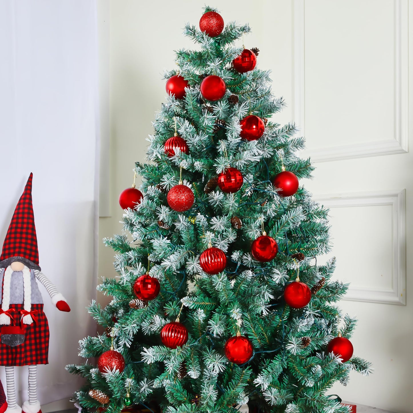 18 Pcs Red Christmas Ball Ornaments