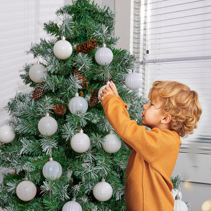 24 Pcs 2.36" White Christmas Balls Ornaments Set