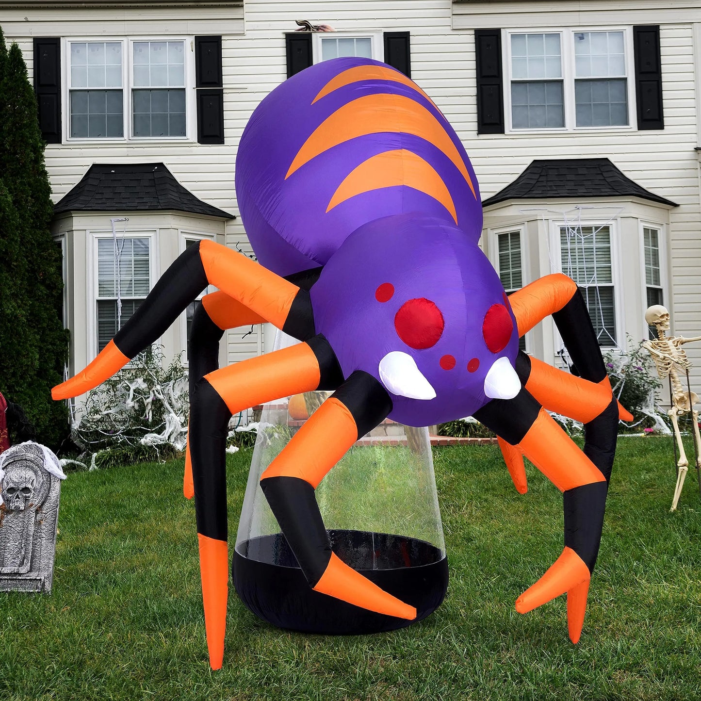 8ft Floating Spider with Creepy Legs LED Halloween Inflatable – JOIEDOMI
