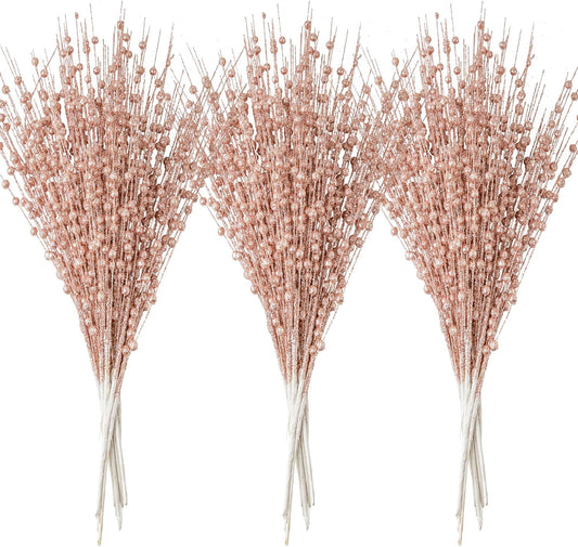 24Pcs Christmas Tree Berry Stem (Rose Gold)