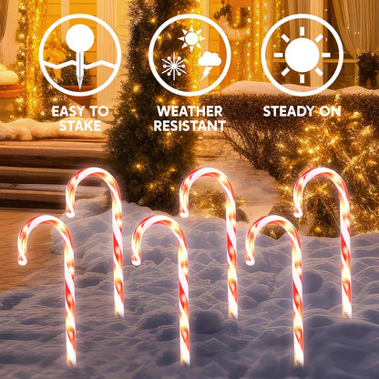 Christmas Candy Cane Pathway Markers Lights