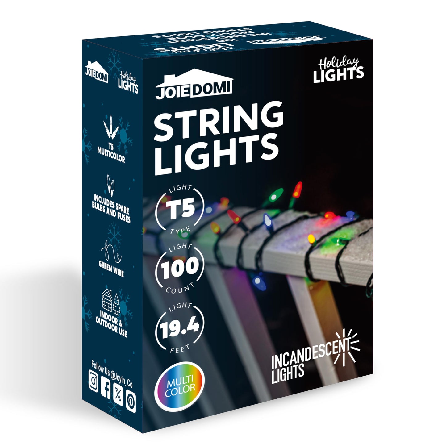 100 Count 21.4FT Multicolor Christmas String Lights