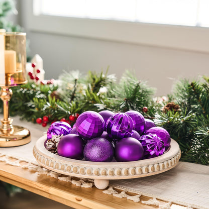 24 Pcs 2.36" Purple Christmas Balls Ornaments Set