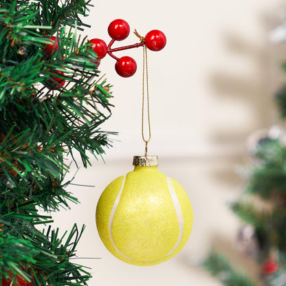 Tennis Balls Sports Blown Glass Small Funny Mini Christmas Ornaments for Christmas Tree