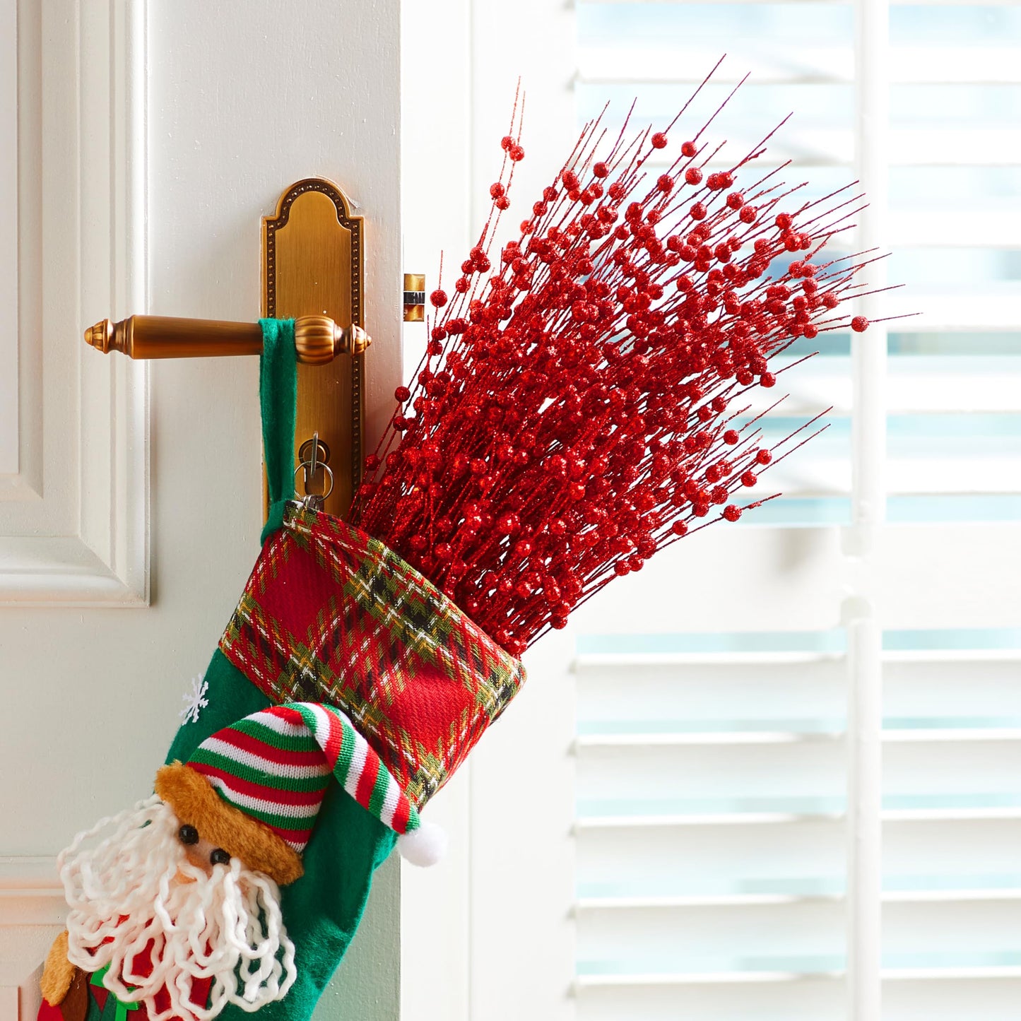 24 Pcs Christmas Tree Berry Stem (Red)