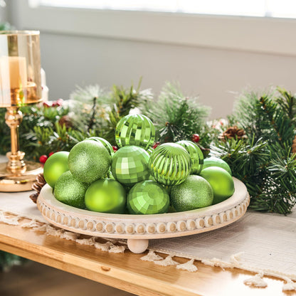 24 Pcs 2.36" Lime Green Christmas Balls Ornaments Set