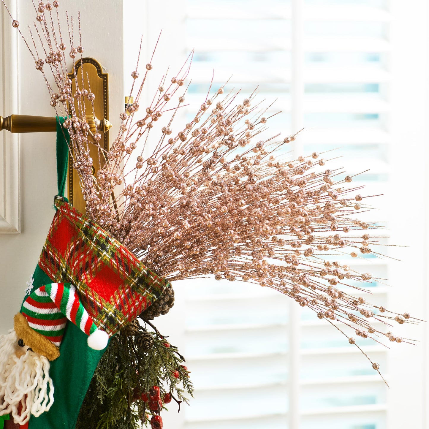 24 Pcs Christmas Tree Berry Stem (Champagne)