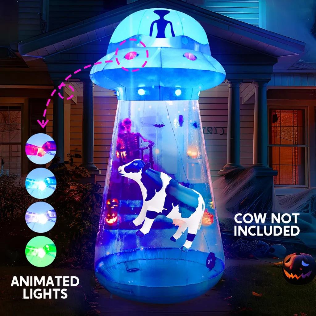 9ft Halloween Inflatable UFO with Animated Lights