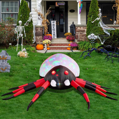 9ft Halloween Inflatable Spider with Rotating Colorful Light