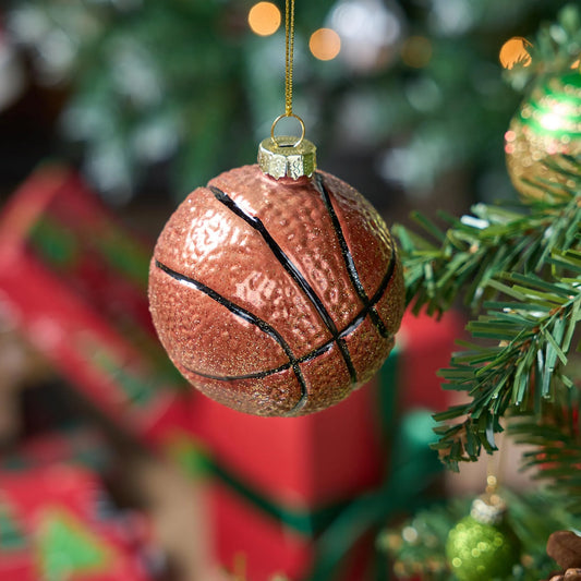 Christmas Basketball Glass Blown Ornament Ball for Christmas Tree Decoration