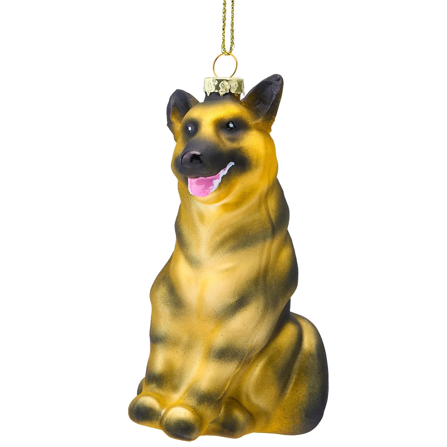 Christmas Dog German Shepherd Pet Glass Blown Ornament for Christmas Tree Decoration