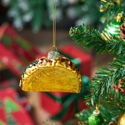 Christmas Taco Glass Ornament for Christmas Tree Decoration